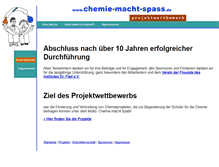 Tablet Screenshot of chemie-macht-spass.de